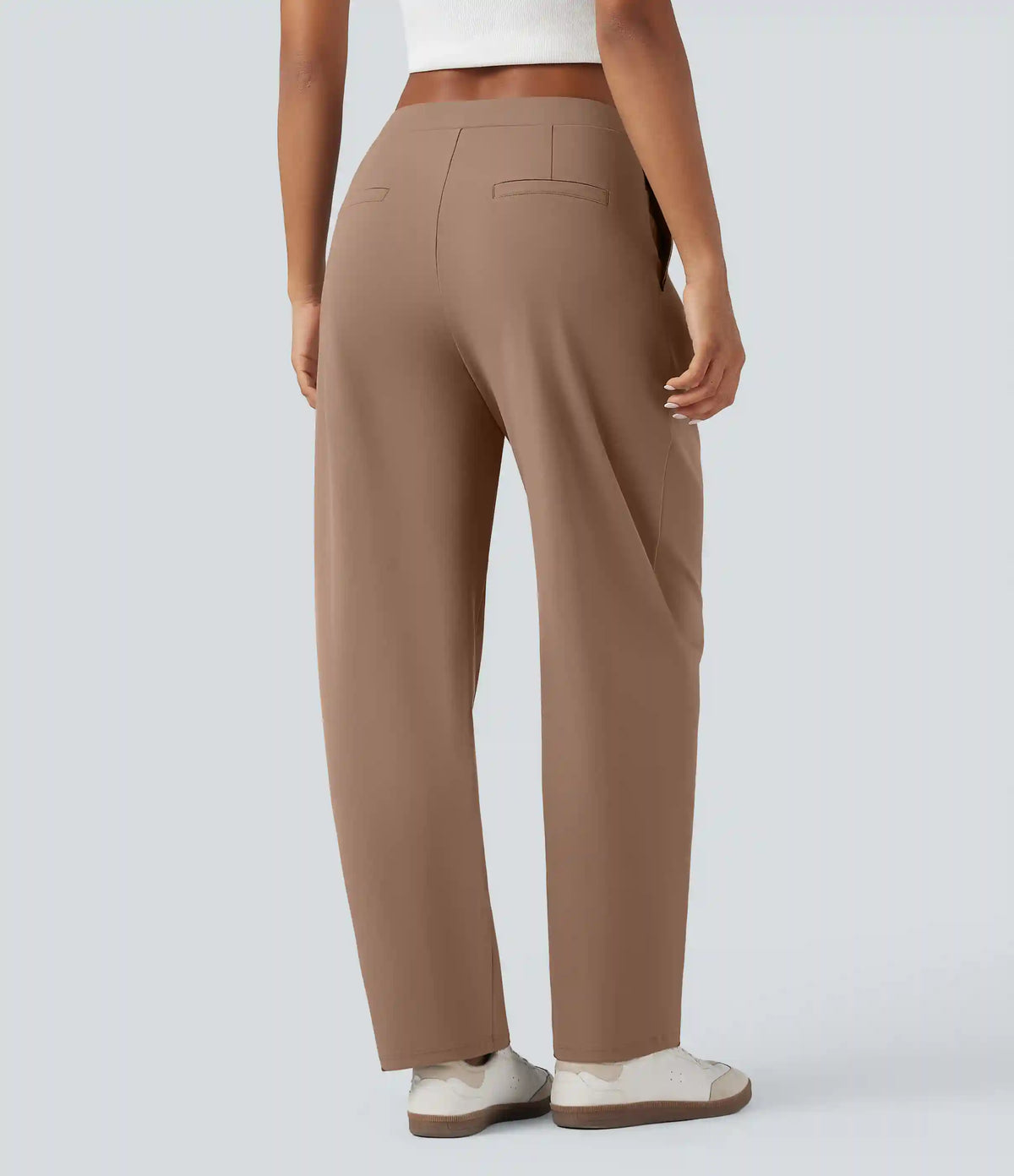 Halara Flex™ DayStretch Asymmetric Mid Rise Barrel Leg Work Pants with Pockets