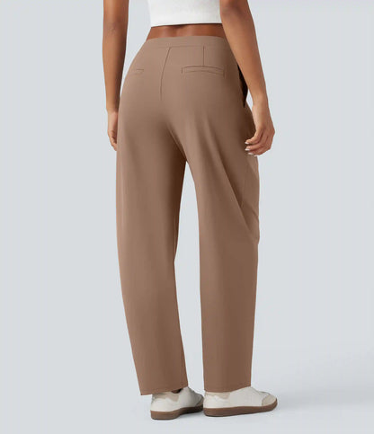 Halara Flex™ DayStretch Asymmetric Mid Rise Barrel Leg Work Pants with Pockets