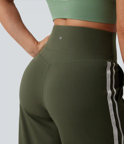Halara UltraSculpt™ High Waisted Tummy Control Color Block Stripes Yoga Baggy Pants with Pockets