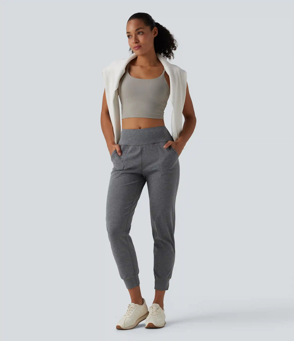 Mid Rise Quick Dry Yoga Joggers with Pockets