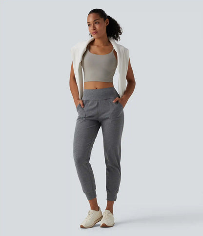 Mid Rise Quick Dry Yoga Joggers with Pockets