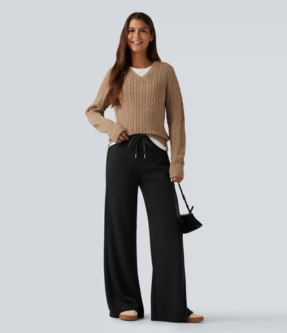 Mid Rise Drawstring Bootcut Casual Sweatpants with Pockets