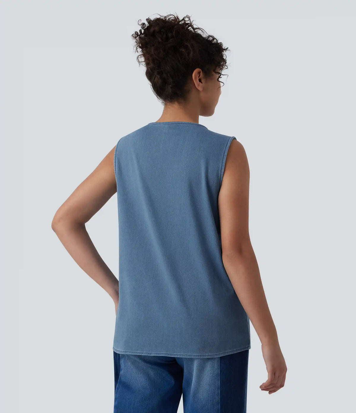 Halara Flex™ V Neck Denim Casual Tank Top