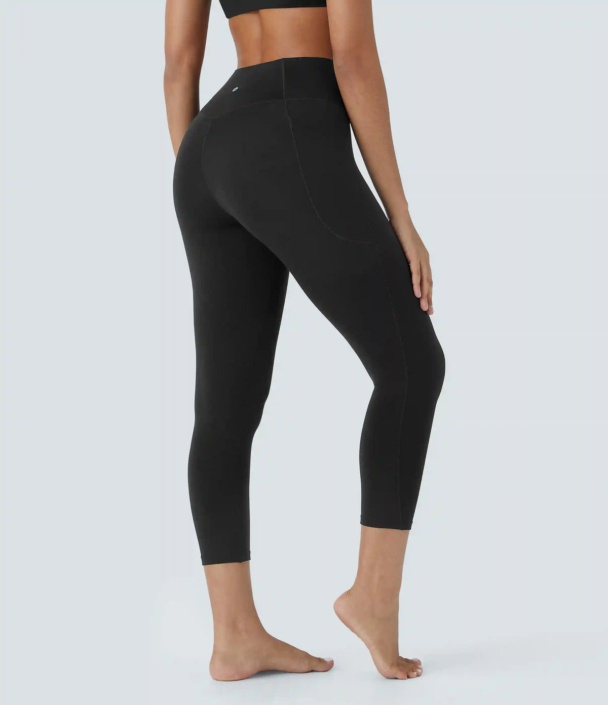 SoftlyZero™ High Waisted Crossover Pocket Capri Yoga Leggings