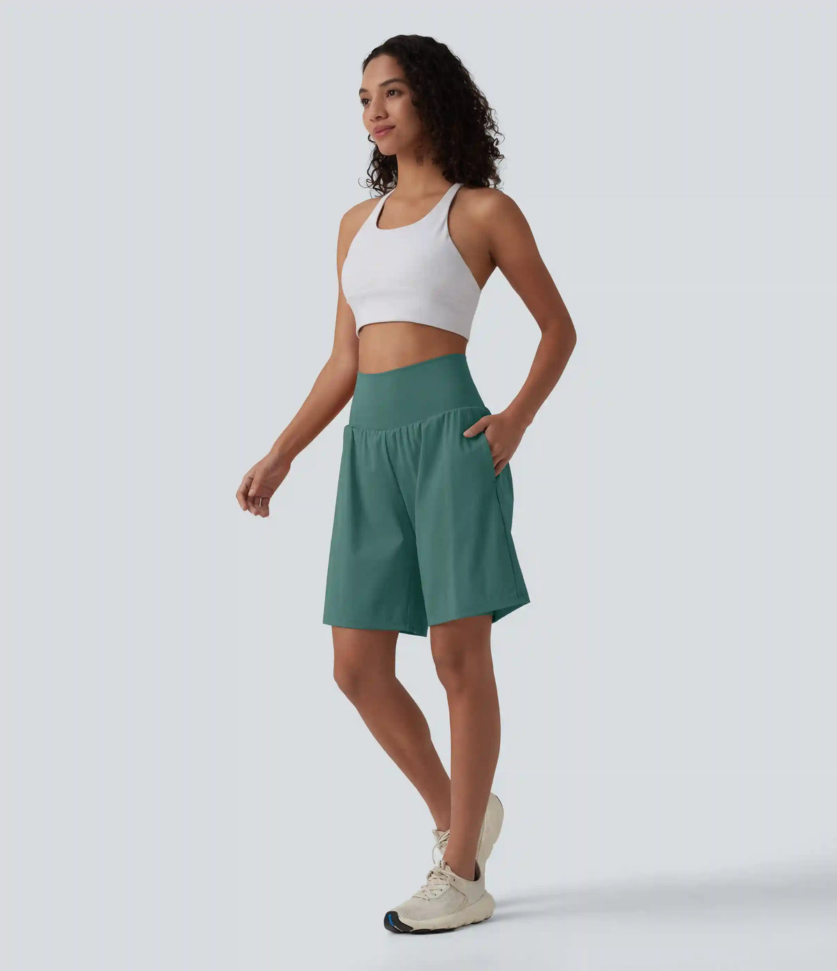 SoftlyZero™ Airy Super High Waisted 2-in-1 InstantCool Yoga Shorts 9" with Pockets