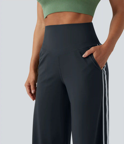 Halara UltraSculpt™ High Waisted Tummy Control Color Block Stripes Yoga Baggy Pants with Pockets