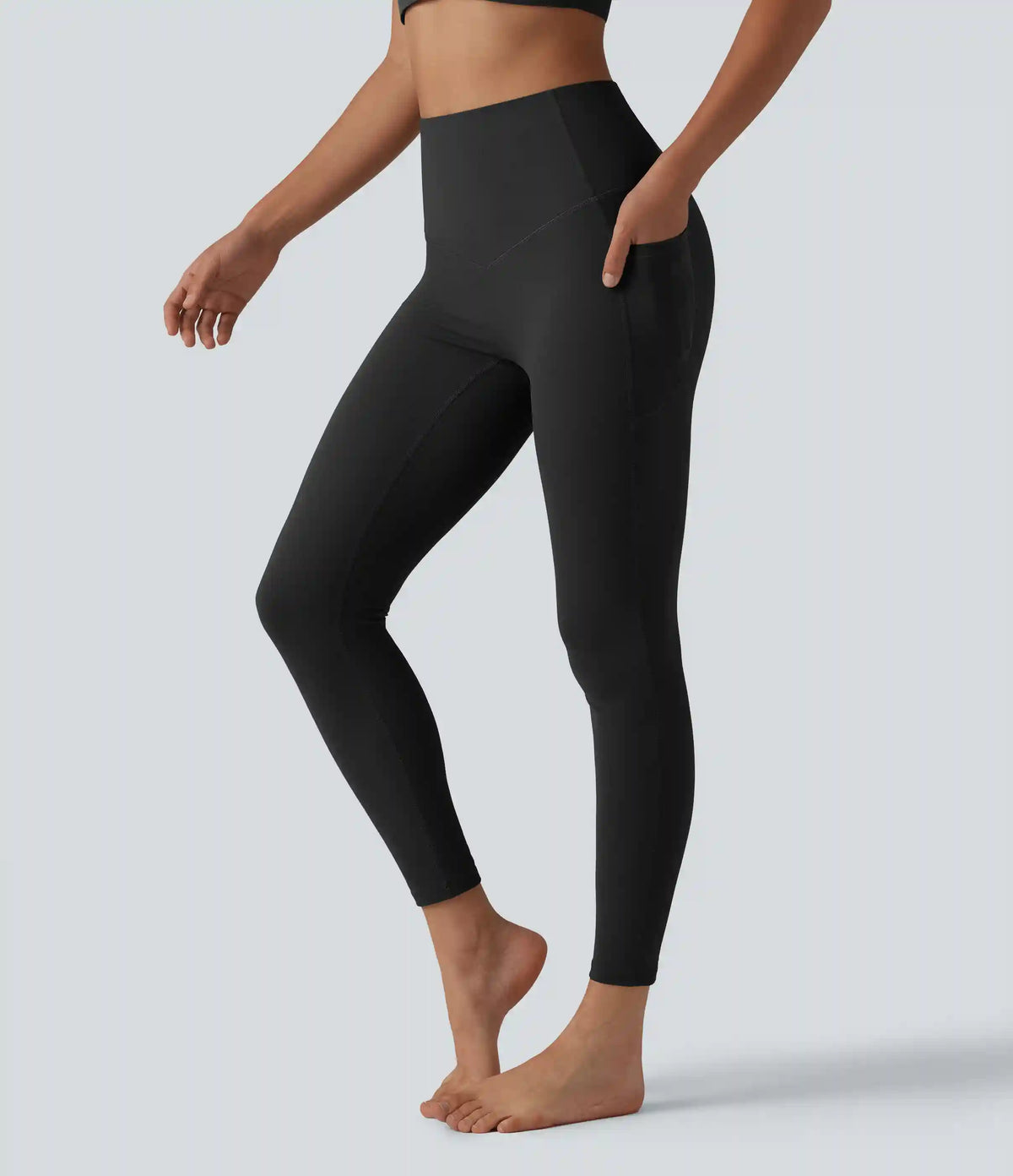 Halara UltraSculpt™ Ribbed High Waisted Tummy Control Yoga Leggings with Pockets