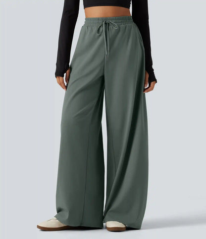 DayStretch High Waisted Drawstring Barrel Leg Dance Pants with Pockets