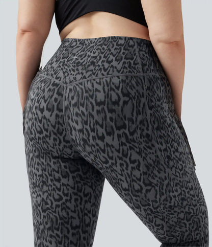 Plus Size Halara UltraSculpt™ Leopard Print High Waisted Tummy Control Yoga Leggings with Pockets