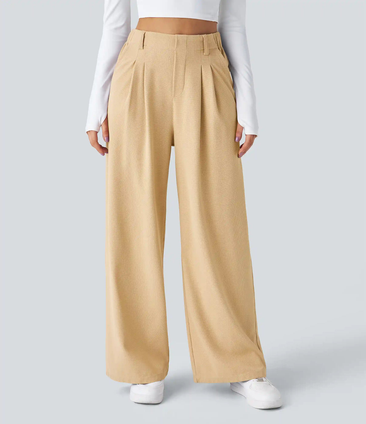 Halara Flex™ High Waisted Pocket Wide Leg Waffle Work Pants