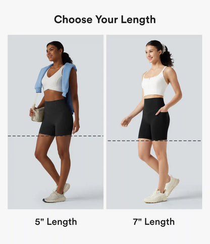 Halara UltraSculpt™ High Waisted Anti-Roll Tummy Control Shaping Workout Biker Shorts 5'' with Pockets