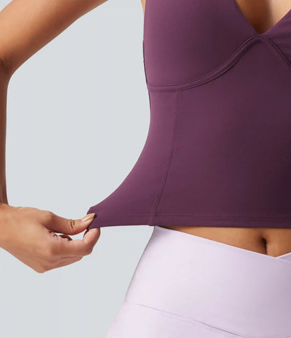 SoftlyZero™ V Neck Built-in-Bra Yoga Tank Top