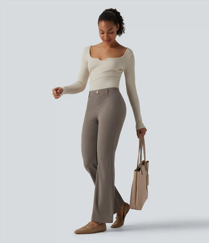 High Waisted Flare Work Pants