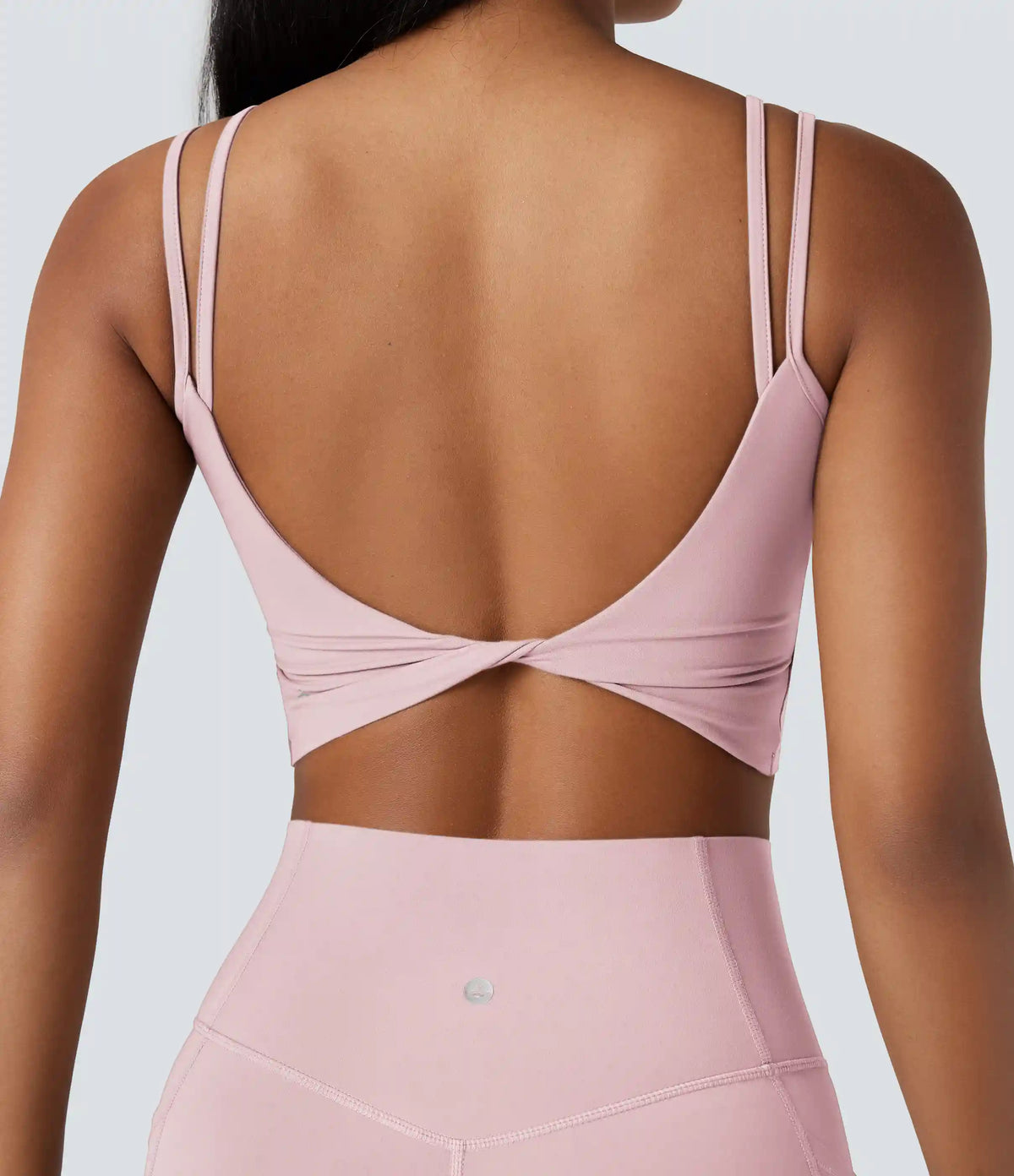 Halara UltraSculpt™ Double Straps Twisted Backless Cropped Yoga Tank Top