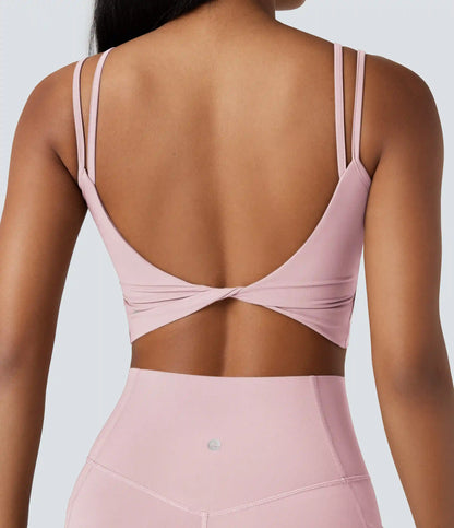 Halara UltraSculpt™ Double Straps Twisted Backless Cropped Yoga Tank Top