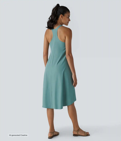 Breezeful™ RacerPocket High Low Flowy Midi Quick Dry Casual Dress