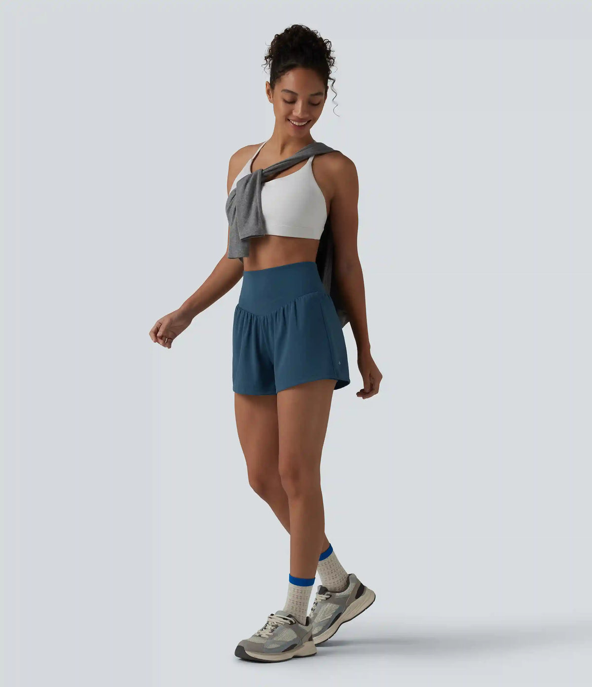 SoftlyZero™ Airy High Waisted Crossover Back 2-in-1 InstantCool Yoga Shorts with Pocket