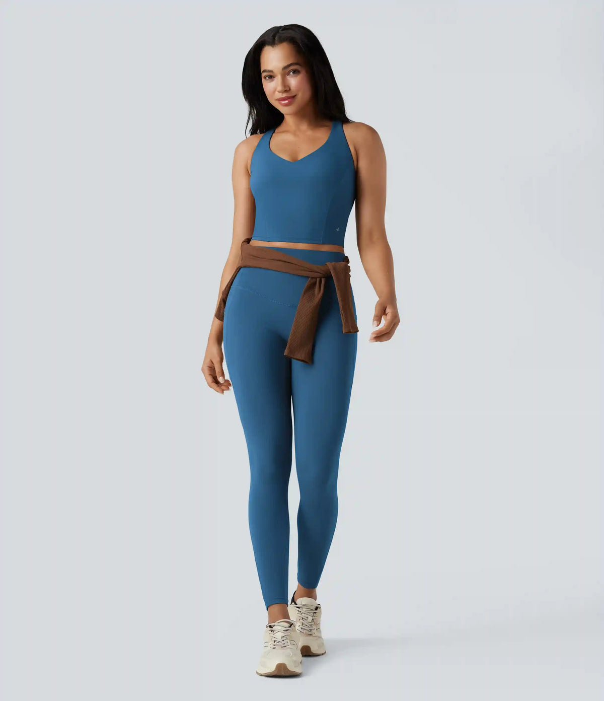 Halara UltraSculpt™ Deep V-neck Push-Up Crisscross Back 2-in-1 Yoga Tank Top