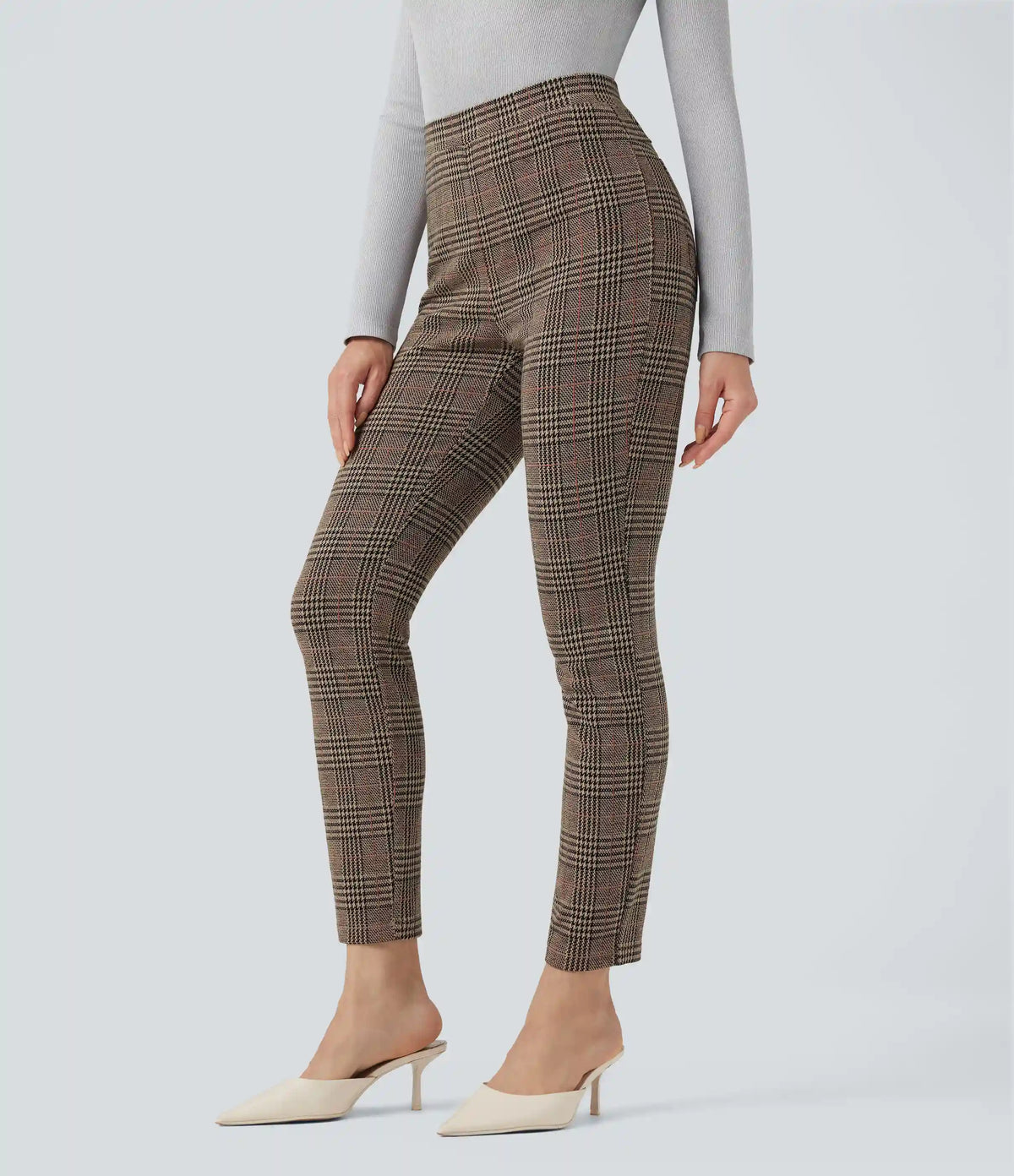 Halara Flex™ High Waisted Pocket Houndstooth Plaid Skinny Work Pants