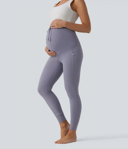 Halara UltraSculpt™ Ultra High-Waist Drawstring Plain 7/8 Yoga Maternity Leggings with Pockets