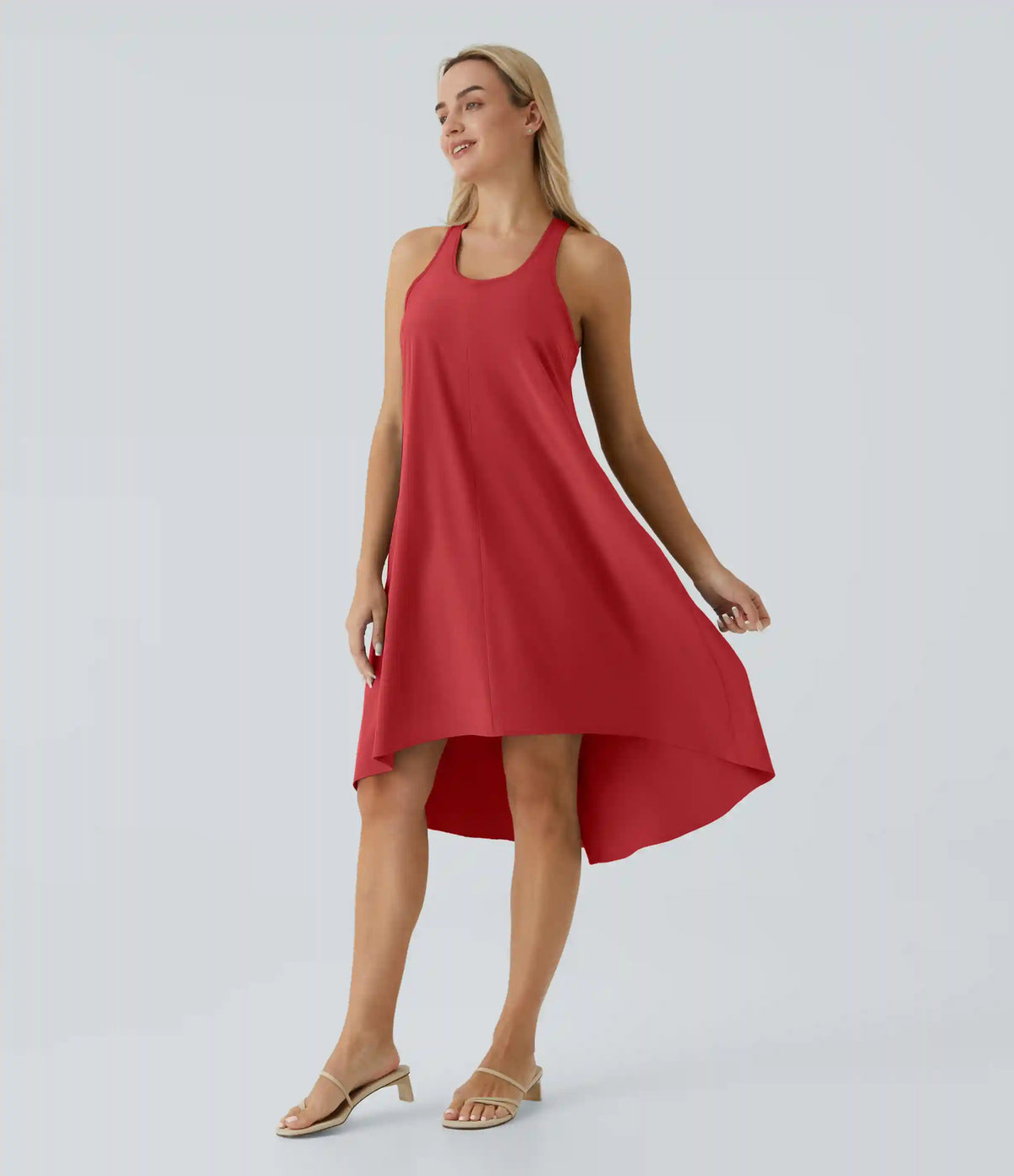 Breezeful™ RacerPocket High Low Flowy Midi Quick Dry Casual Dress