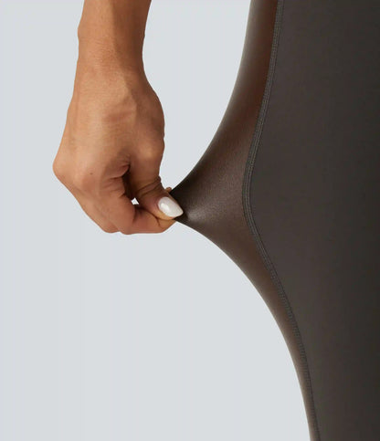 Halara UltraSculpt™ High Waisted Stretchy PU Tummy Control Yoga Leggings with Pocket