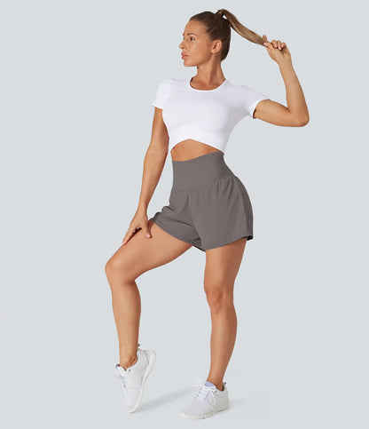SoftlyZero™ Airy Super High Waisted 2-in-1 InstantCool Yoga Shorts with Pockets