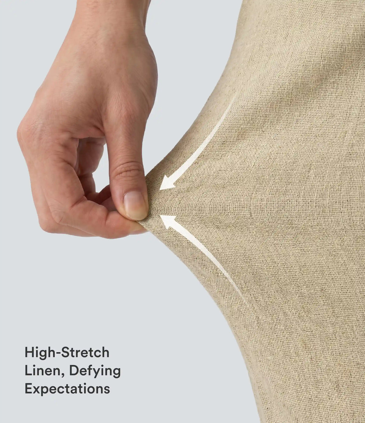 High Waisted Straight Leg Casual Stretch Linen Pants with Pockets