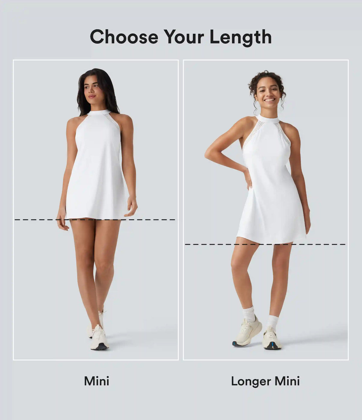 SoftlyZero™ Airy Tie Back Built-in Bra 2-in-1 InstantCool Mini Yoga Active Dress with Pocket-Longer Length
