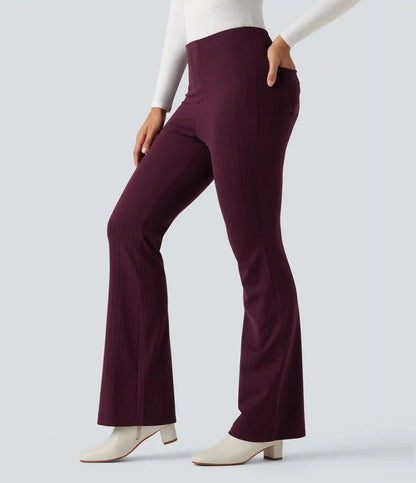 Halara Flex™ High Waisted Striped Work Flare Pants with Pockets