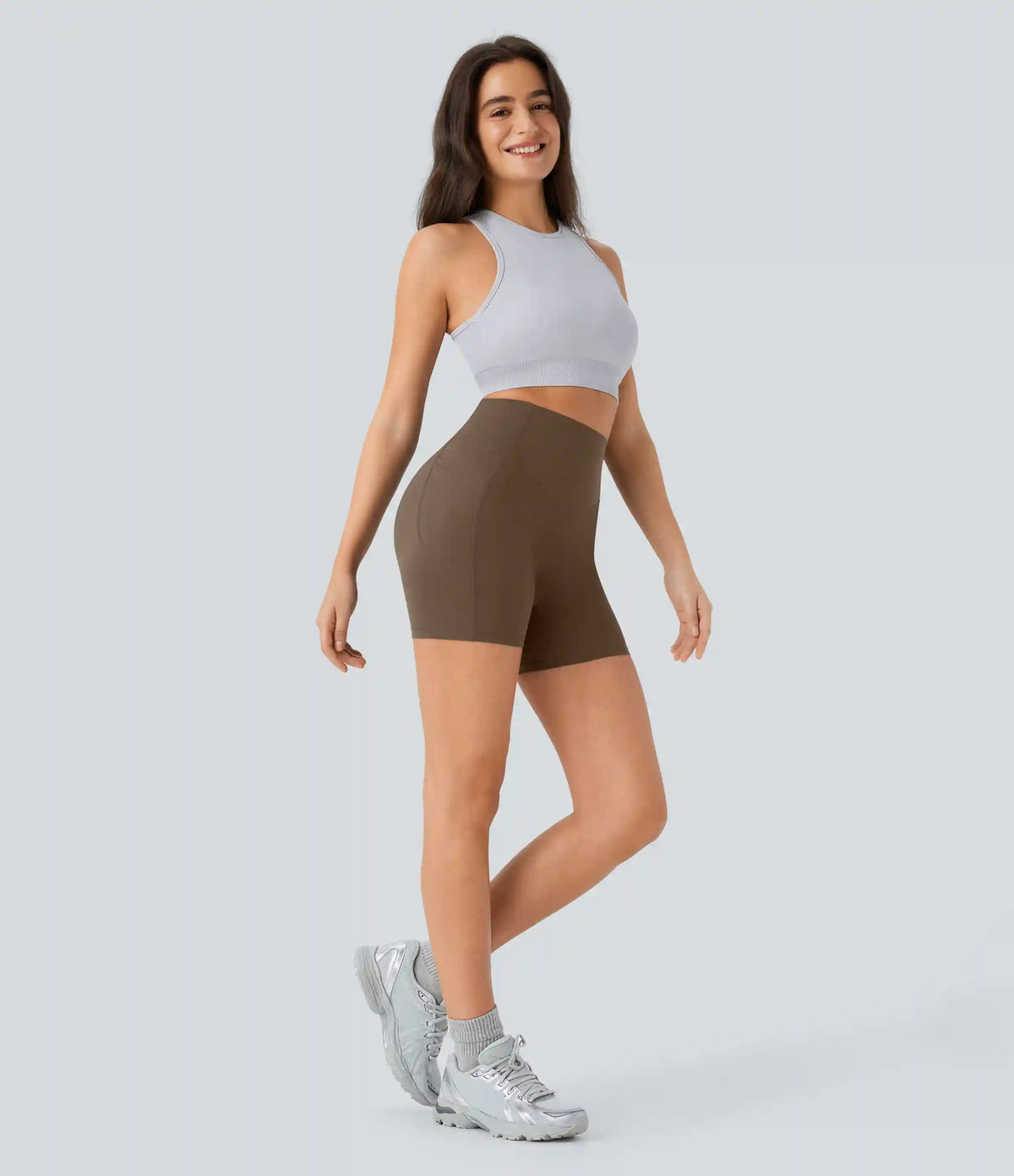 Halara UltraSculpt™ High Waisted Scrunch Butt Lifting Tummy Control Pocket Shaping Workout Biker Shorts 5''