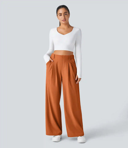 Halara Flex™ High Waisted Pocket Wide Leg Waffle Work Pants