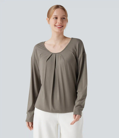 Round Neck Raglan Long Sleeve Casual Top