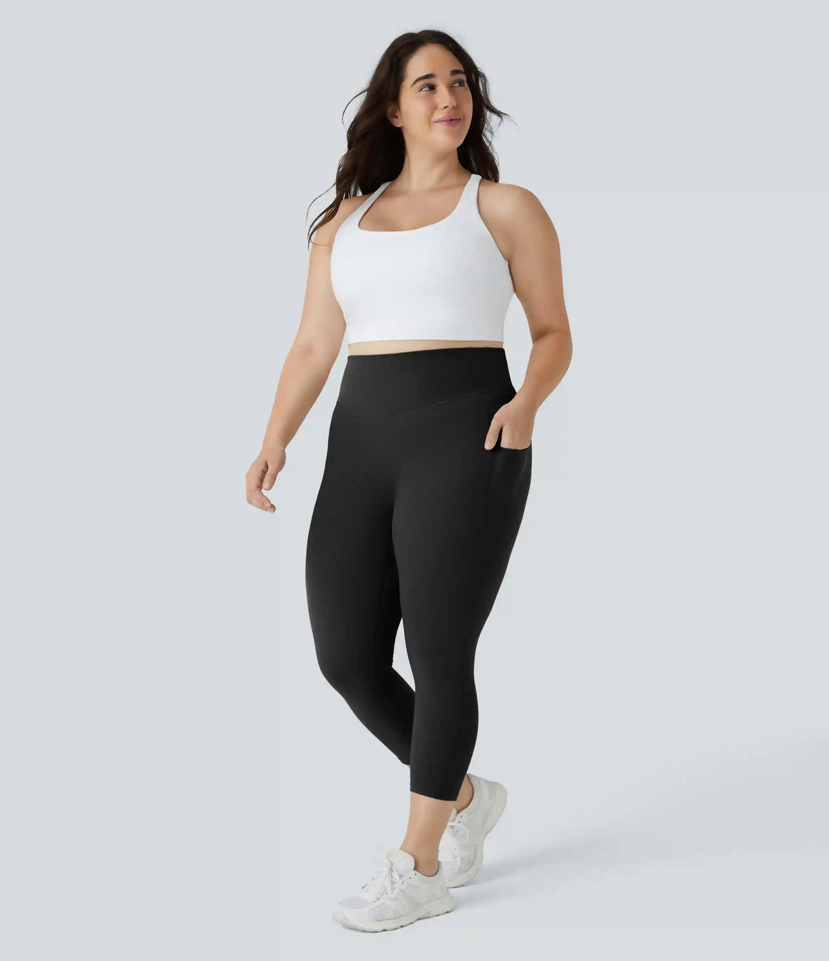 Halara UltraSculpt™ High Waisted Pocket Plus Size Shaping Training Capri Leggings