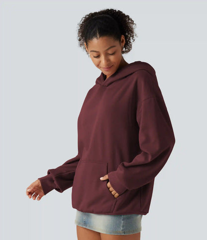 Hooded Long Sleeve Fleece Casual Sweatshirt