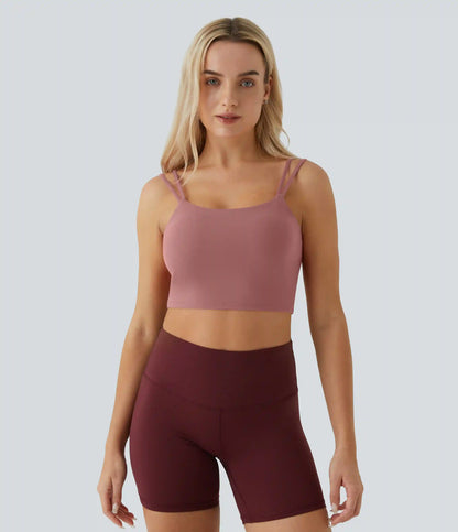 Double Straps Cropped Yoga Tank Top
