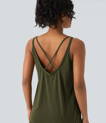 U Neck Relaxed Casual Tank Top