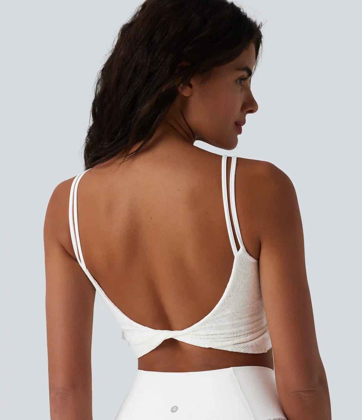 SoftlyZero™ U Neck Lace Cropped Yoga Tank Top