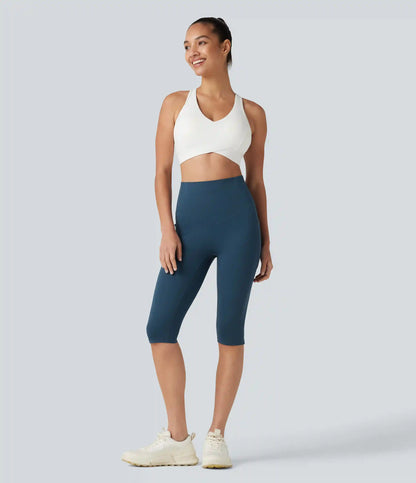 Halara UltraSculpt™ High Waisted Anti-Roll Tummy Control Shaping Workout Pedal Pushers Leggings with Pockets