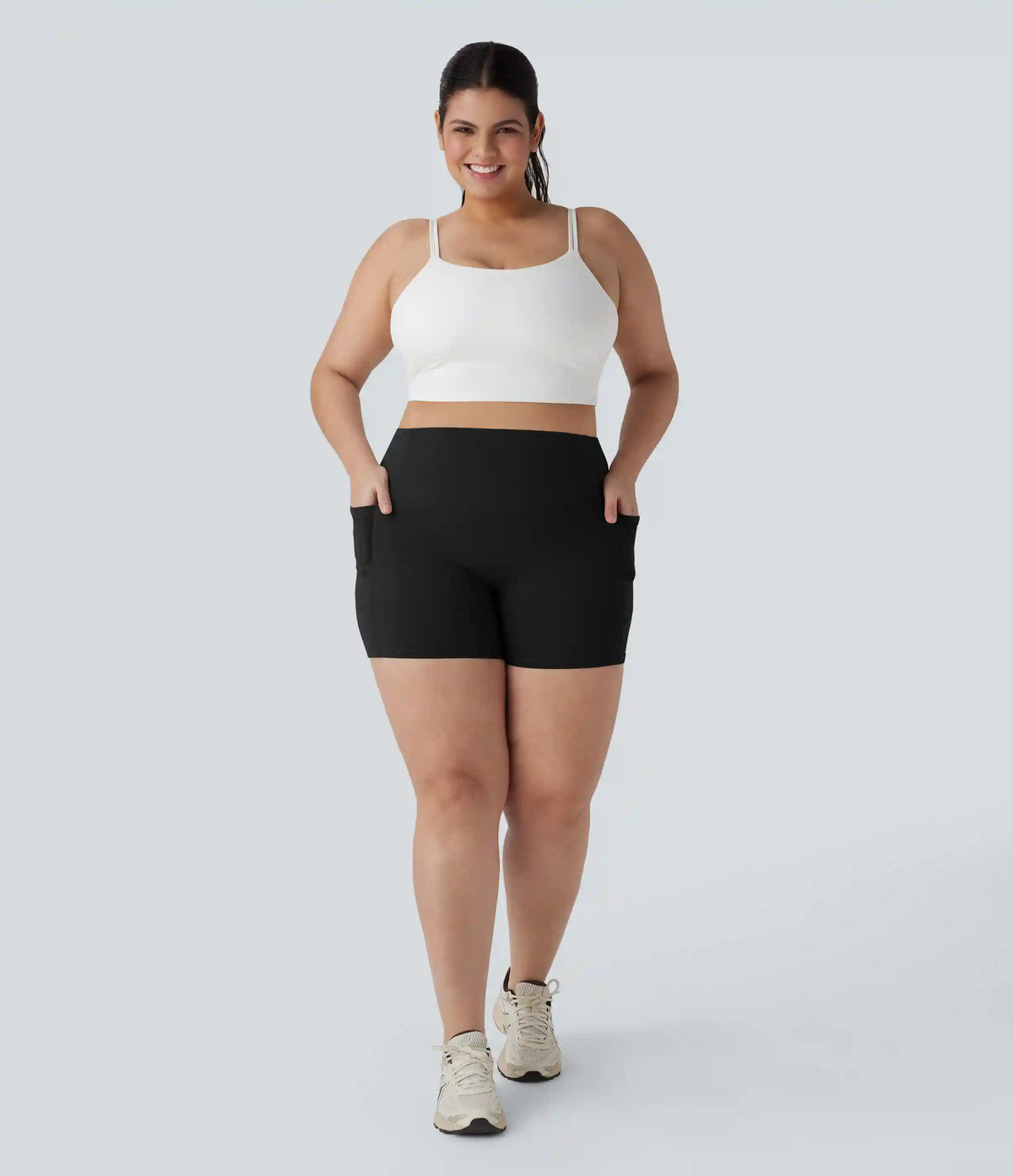 Plus Size Halara UltraSculpt™ High Waisted Scrunch Butt Lifting Tummy Control Shaping Training Biker Shorts 5'' with Pockets