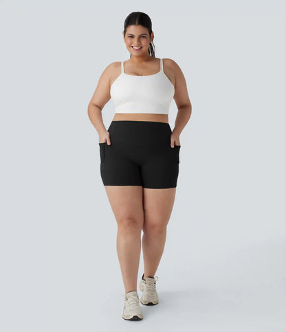 Plus Size Halara UltraSculpt™ High Waisted Scrunch Butt Lifting Tummy Control Shaping Training Biker Shorts 5'' with Pockets