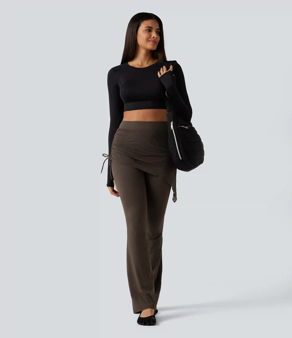 Halara UltraSculpt™ High Waisted Contrast Lace Leopard Print Bootcut Yoga Leggings with Pockets