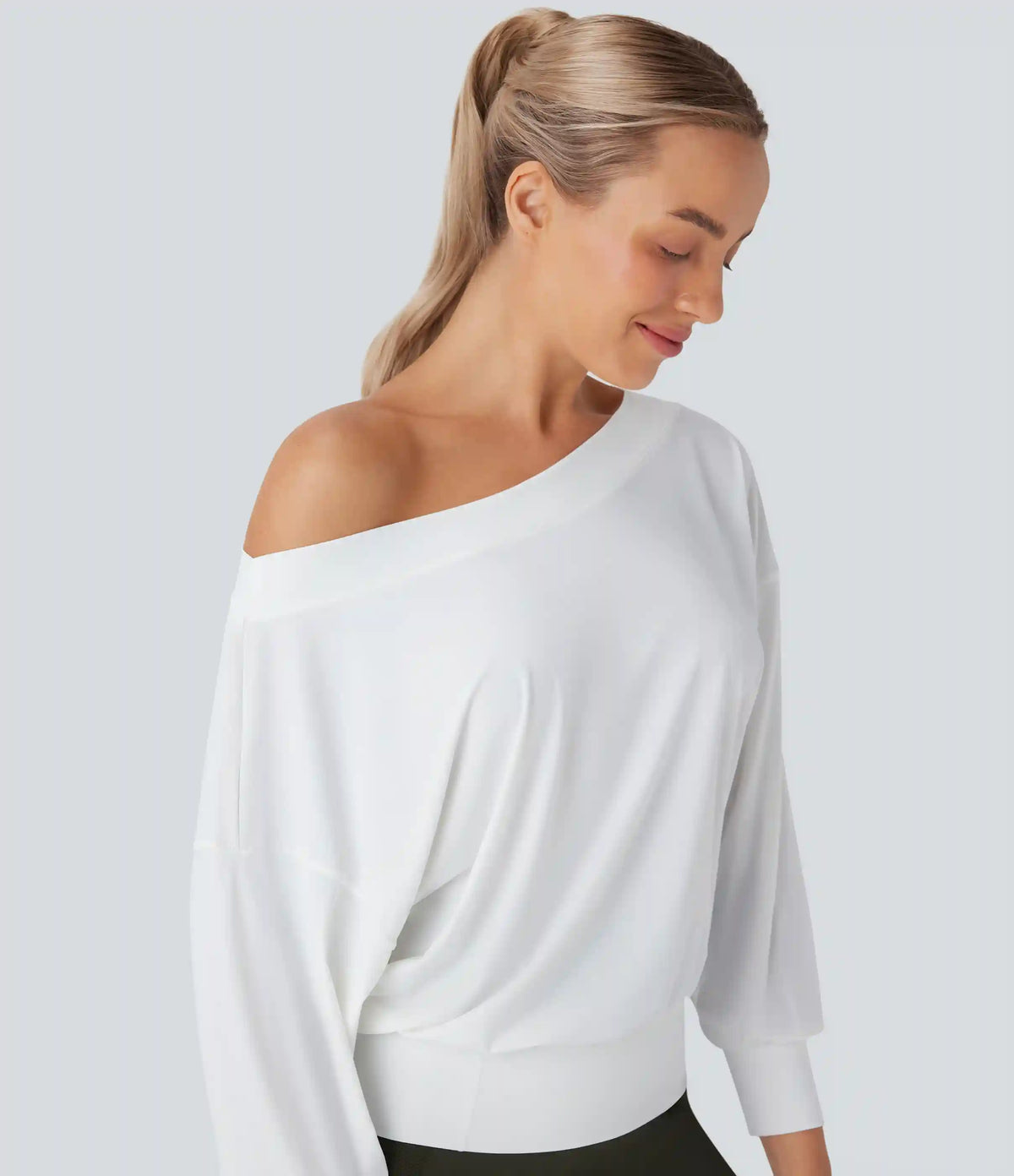 One Shoulder Oversize InstantCool Quick Dry Yoga Sports Top