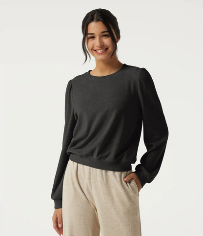 Round Neck Long Sleeve Lounge Top