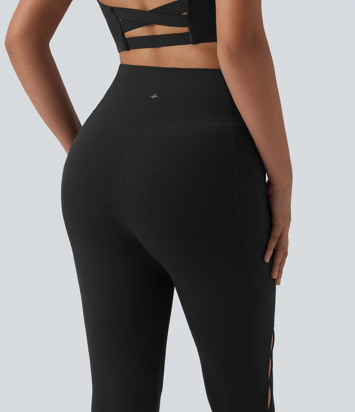 SoftlyZero™ Crossover High Waisted Cut-out Yoga 7/8 Leggings with Pockets