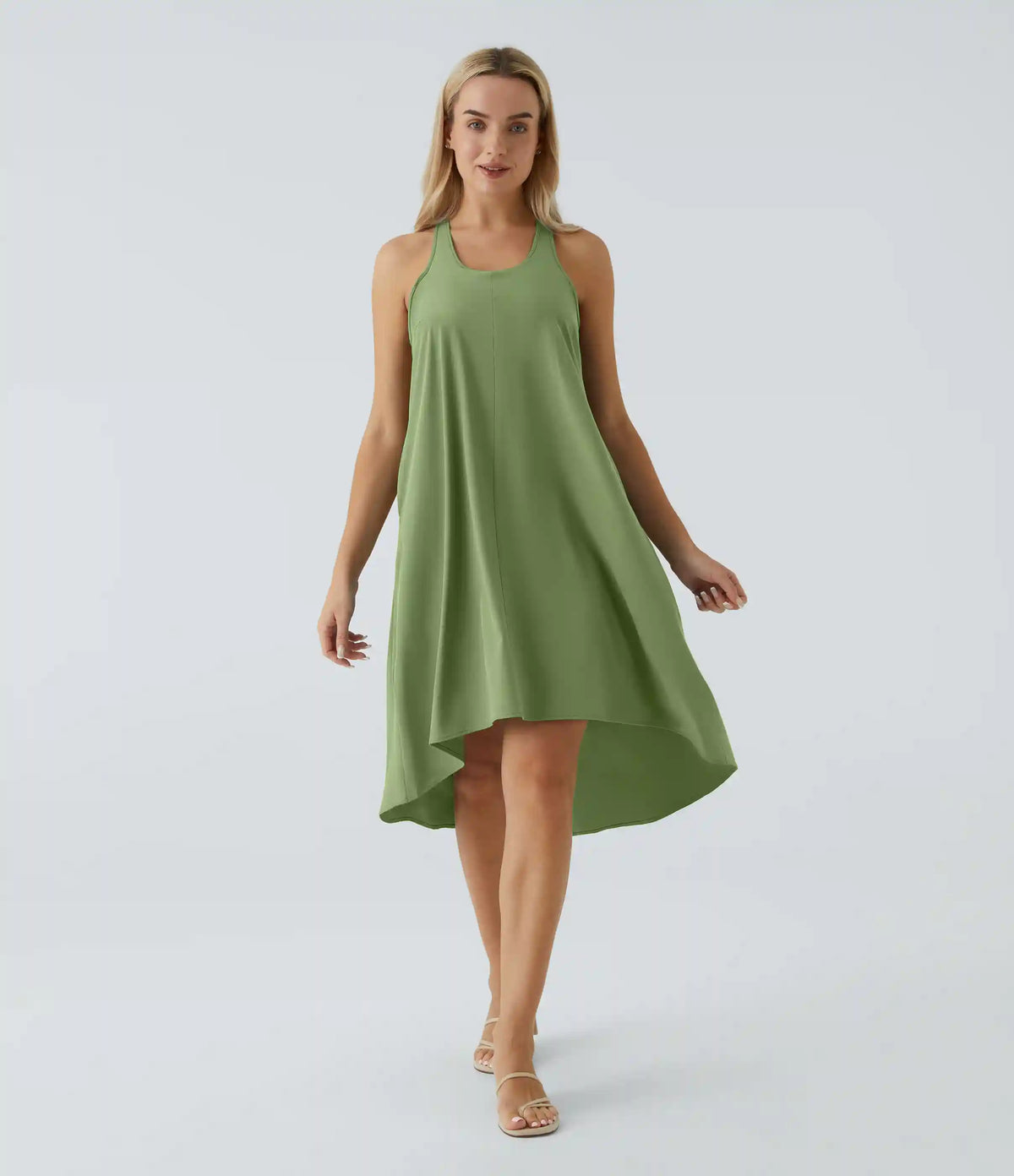 Breezeful™ RacerPocket High Low Flowy Midi Quick Dry Casual Dress