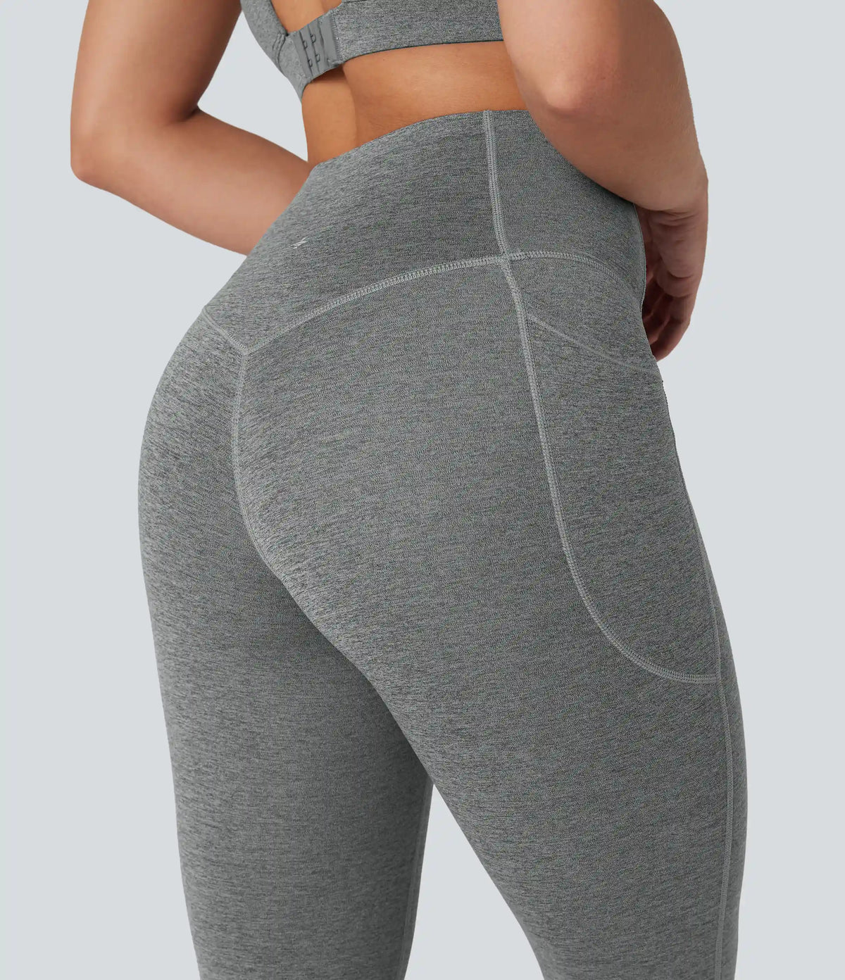 Halara UltraSculpt™ Heathered High Waisted Tummy Control Quick Dry Bootcut Yoga Leggings with Pockets