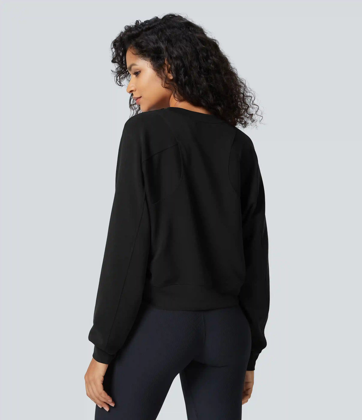 SpacerTek™ Round Neck Raglan Sleeve Solid Casual Sweatshirt