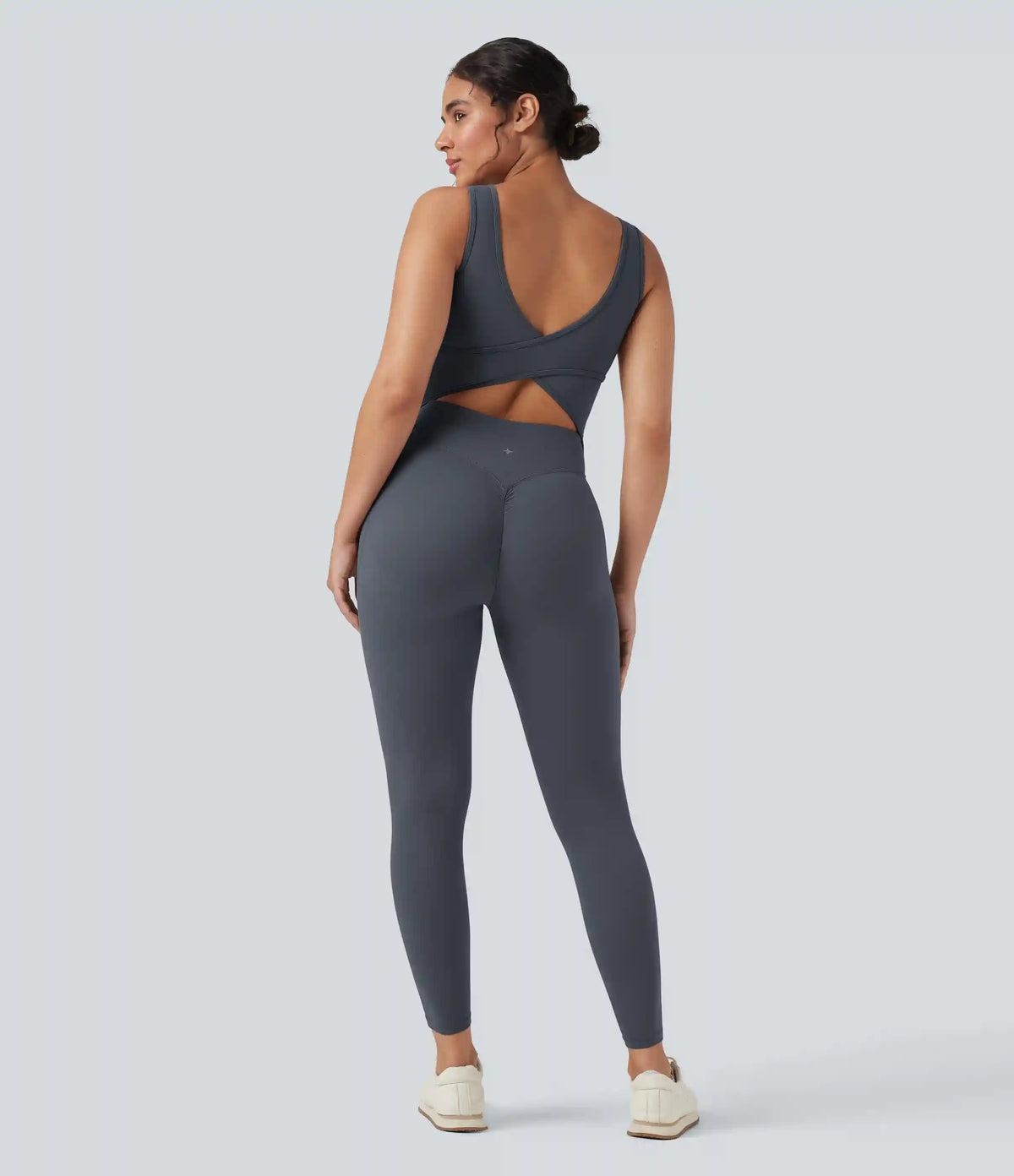 Halara UltraSculpt™ V Neck Tummy Control Butt Lifting Workout Jumpsuit with Pockets