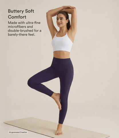 SoftlyZero™ High Waisted Double Pockets Plain Leggings